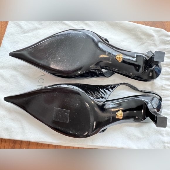 Authentic Versace Black Kitten Heel Pumps with medusa head - Picture 11 of 15